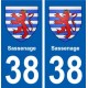 38 Sassenage logo ville autocollant plaque stickers