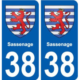 38 Sassenage blason ville autocollant plaque stickers