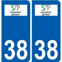 38 Seyssinet-Pariset logo ville autocollant plaque stickers