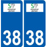 38 Seyssinet-Pariset logo ville autocollant plaque stickers