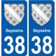38 Seyssins blason ville autocollant plaque stickers