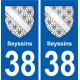 38 Seyssins blason ville autocollant plaque stickers