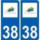 38 Seyssins logo ville autocollant plaque stickers