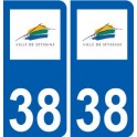 38 Seyssins logo ville autocollant plaque stickers