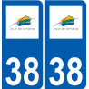 38 Seyssins logo ville autocollant plaque stickers