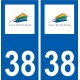 38 Seyssins logo ville autocollant plaque stickers