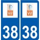 38 Vif logo ville autocollant plaque stickers