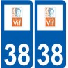 38 Vif logo ville autocollant plaque stickers