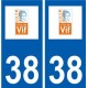 38 Vif logo ville autocollant plaque stickers