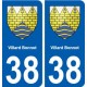 38 Villard-Bonnot blason ville autocollant plaque stickers