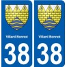 38 Villard-Bonnot blason ville autocollant plaque stickers