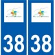 38 Villard-Bonnot logo ville autocollant plaque stickers
