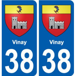 38 Vinay blason ville autocollant plaque stickers