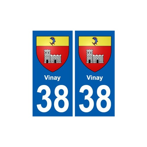 38 Vinay blason ville autocollant plaque stickers