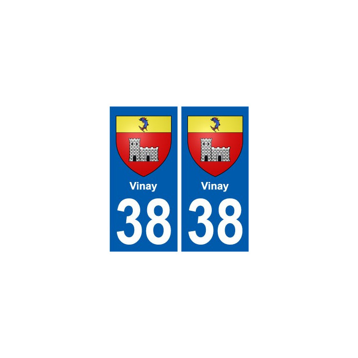 38 Vinay blason ville autocollant plaque stickers
