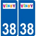 38 Vinay logo ville autocollant plaque stickers