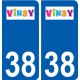 38 Vinay logo ville autocollant plaque stickers