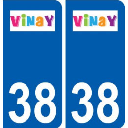38 Vinay logo ville autocollant plaque stickers