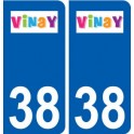 38 Vinay logo ville autocollant plaque stickers