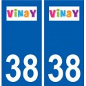 38 Vinay logo ville autocollant plaque stickers