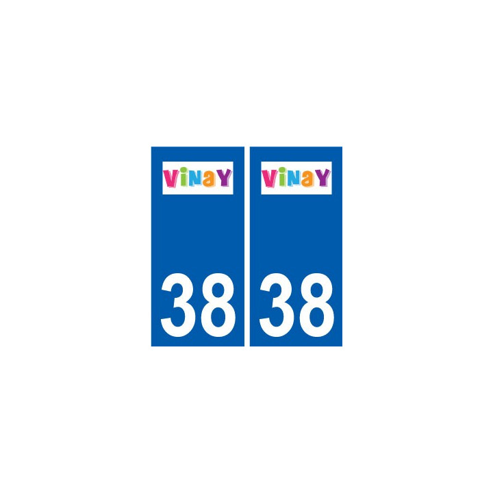 38 Vinay logo ville autocollant plaque stickers