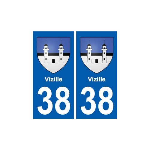 38 Vizille blason ville autocollant plaque stickers
