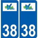 38 Vizille logo ville autocollant plaque stickers