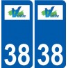 38 Vizille logo ville autocollant plaque stickers
