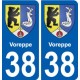 38 Voreppe blason ville autocollant plaque stickers