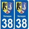 38 Voreppe blason ville autocollant plaque stickers