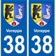 38 Voreppe blason ville autocollant plaque stickers