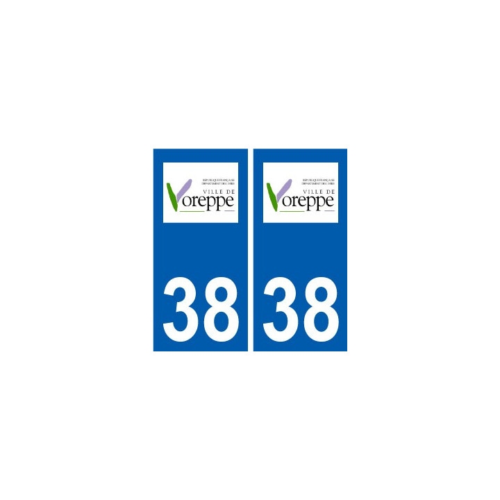 38 Voreppe logo ville autocollant plaque stickers
