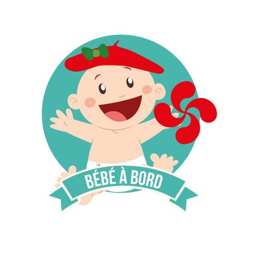 Autocollant Bébé à bord fille baby girl 3 stickers adhésif