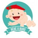 Autocollant Bébé à bord garçon baby boy 4 basque stickers adhésif