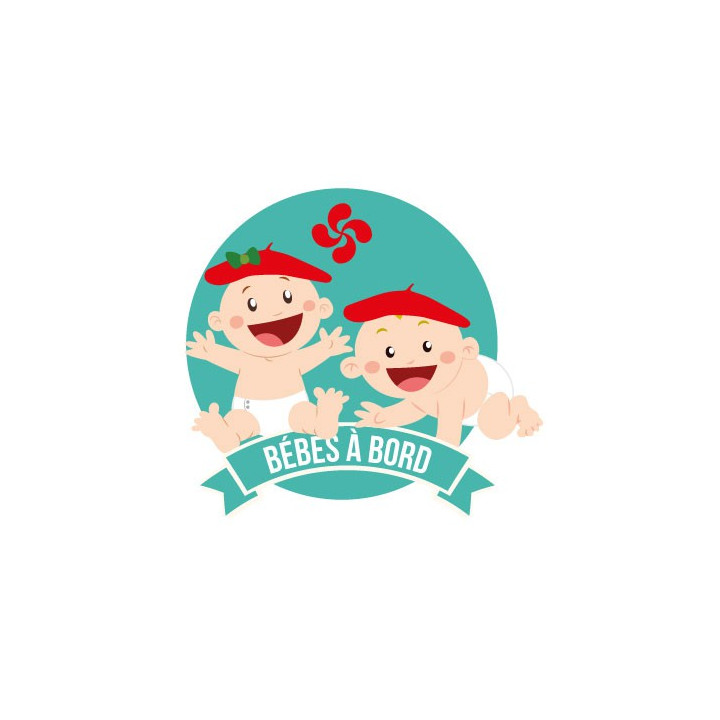 Autocollant Bébé à bord baby 5 basque stickers adhésif