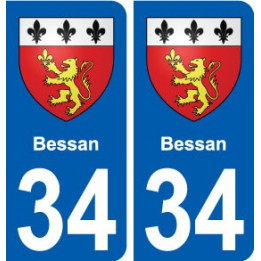 34 Bessan blason ville autocollant plaque stickers
