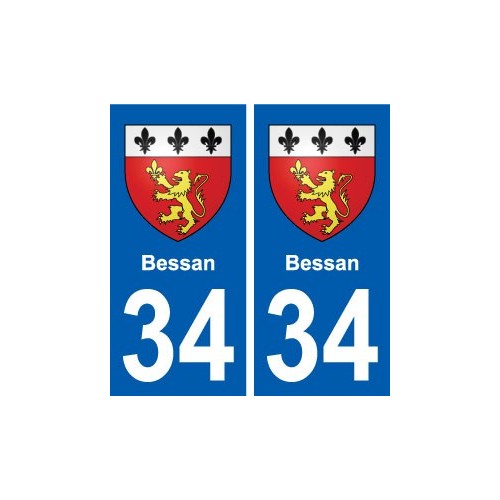 34 Bessan blason ville autocollant plaque stickers