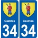34 Castries blason ville autocollant plaque stickers