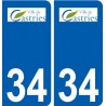 34 Castries logo ville autocollant plaque stickers
