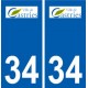 34 Castries logo ville autocollant plaque stickers