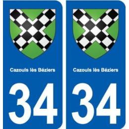 34 Cazouls-lès-Béziers blason ville autocollant plaque stickers