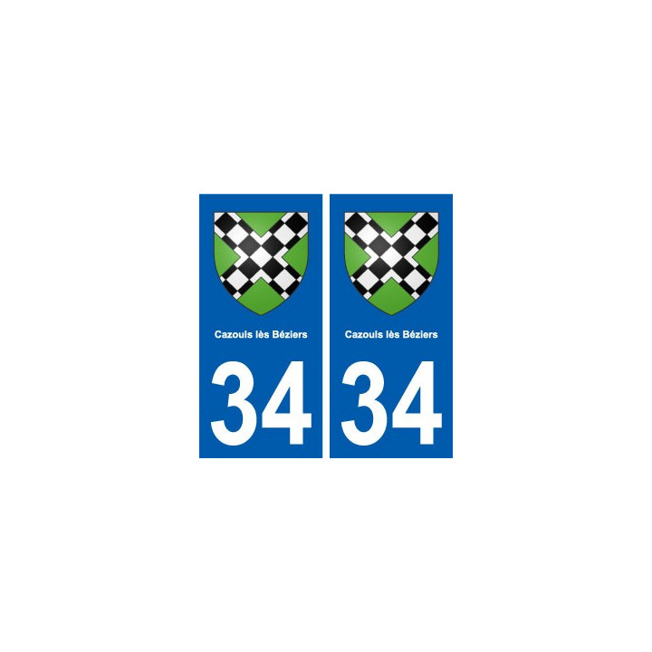 34 Cazouls-lès-Béziers blason ville autocollant plaque stickers