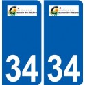 34 Cazouls-lès-Béziers logo ville autocollant plaque stickers