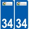 34 Cazouls-lès-Béziers logo ville autocollant plaque stickers