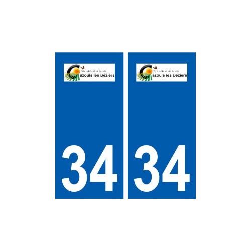 34 Cazouls-lès-Béziers logo ville autocollant plaque stickers