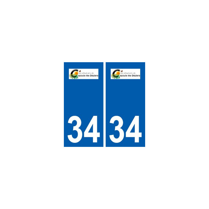 34 Cazouls-lès-Béziers logo ville autocollant plaque stickers