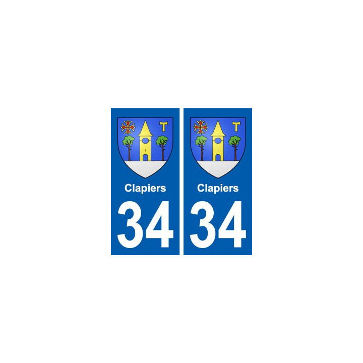 34 Clapiers blason ville autocollant plaque stickers