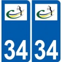34 Clapiers logo ville autocollant plaque stickers