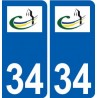 34 Clapiers logo ville autocollant plaque stickers