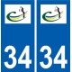 34 Clapiers logo ville autocollant plaque stickers
